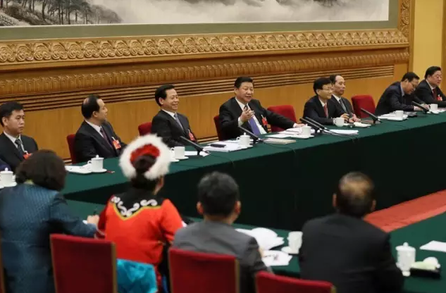 3月7日，习近平参加黑龙江代表团的审议